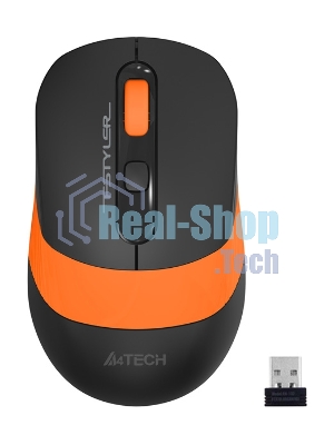 Мышь беспроводная A4Tech Fstyler FG10S черный/оранжевый, 2000 dpi, радиоканал, USB, кнопки - 4