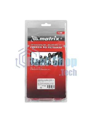 Набор сверл Matrix по металлу 1-10мм hss 19шт метал. коробка цил. хвостовик