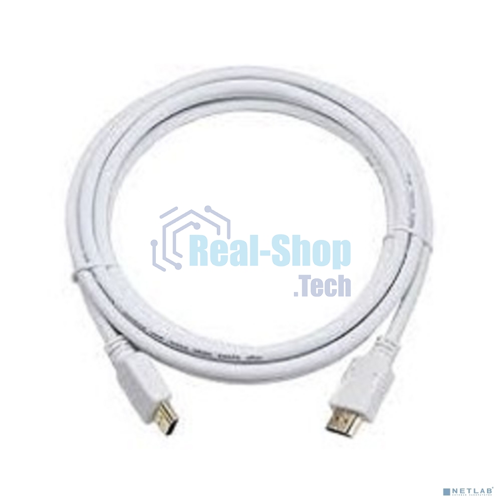 Кабель Cablexpert HDMI CC-HDMI4-W-10, 19M/19M, v2.0, медь, позол.разъемы, экран, 3 м, белый, пакет