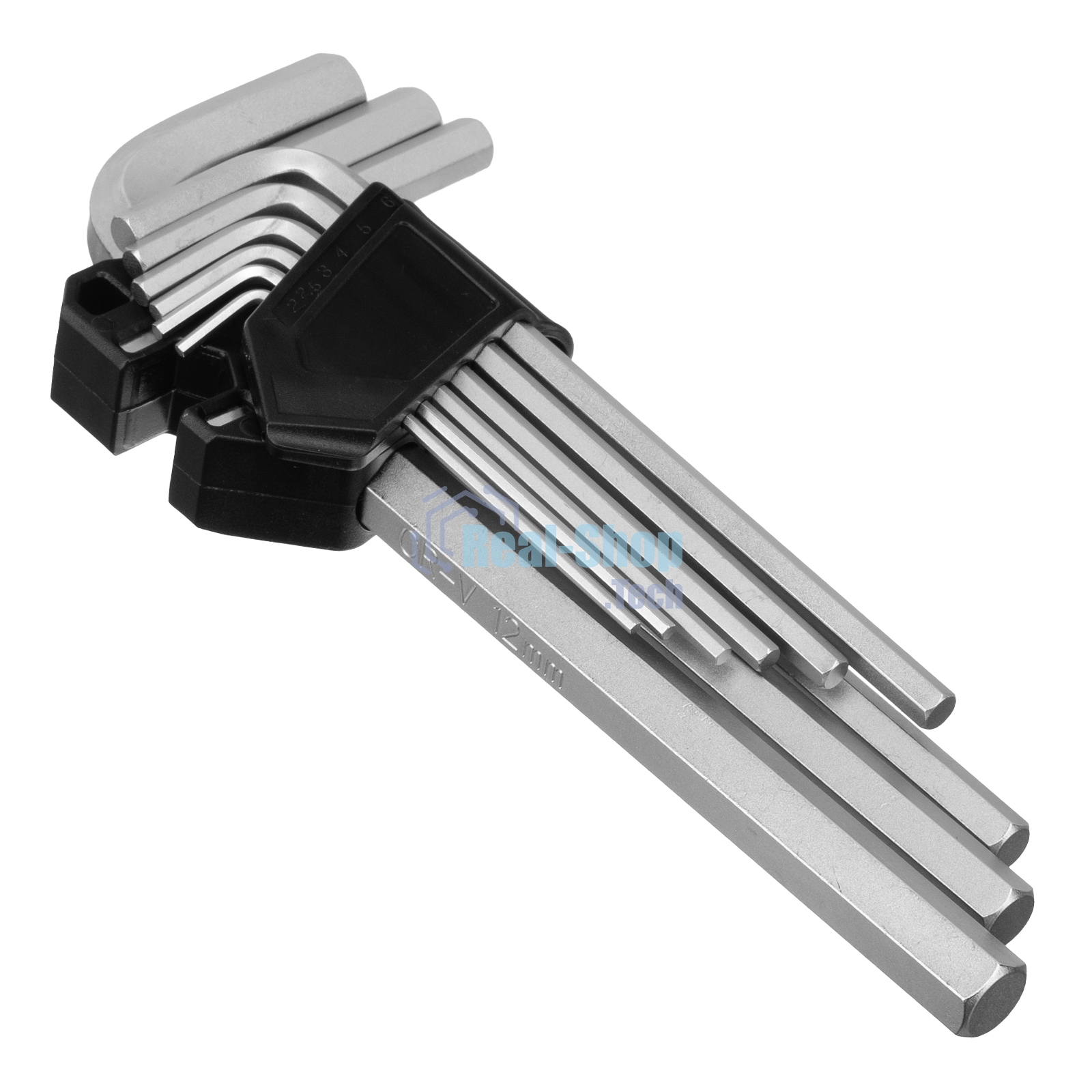 Набор ключей имбусовых Сибртех HEX, 2-12 мм, CrV, 9 шт., удлиненные