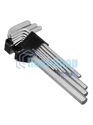 Набор ключей имбусовых Сибртех HEX, 2-12 мм, CrV, 9 шт., удлиненные