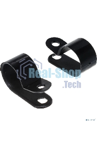 Кабельная скоба под винт Rexant 16 мм, черная, упаковка 50 шт.