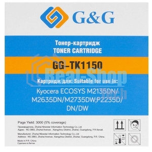 Картридж лазерный G&G, аналог Kyocera TK-1150 3k с чипом