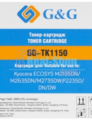 Картридж лазерный G&G, аналог Kyocera TK-1150 3k с чипом