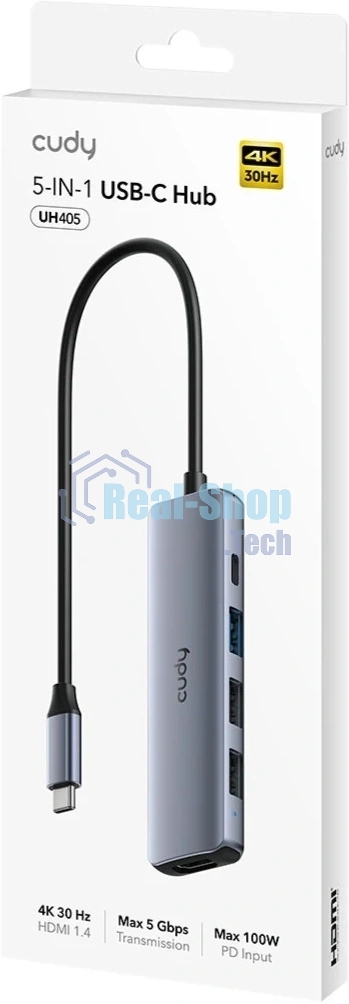 USB-концентратор CUDY UH405, USB Type-C, HDMI, USB, адаптер/ USB Type-C