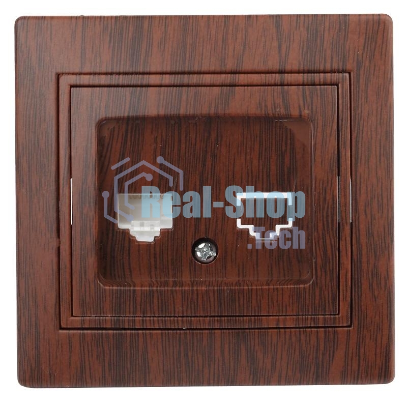Розетка Intro информационная RJ45, IP20, СУ, Plano, венге (10/200/2400) 1-303-10