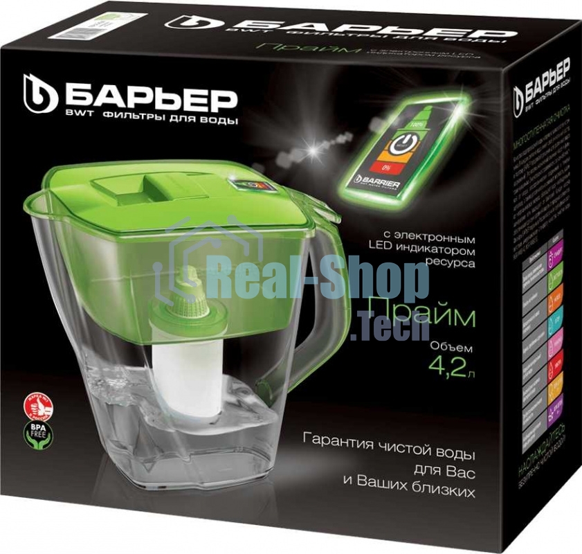 Кувшин Барьер Прайм зеленое яблоко 4.2л.
