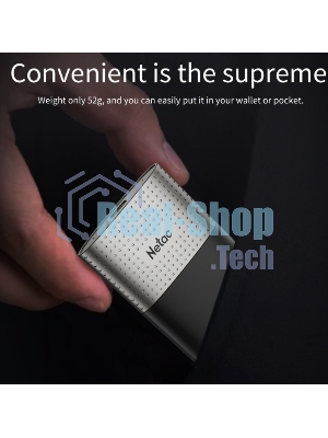 Внешний SSD Netac Z9, 1TB, USB 3.2 Gen 2 Type-C, R/W 550/480, черный