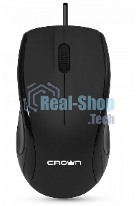 Мышь проводная Crown CMM-31 черный, 1000 dpi, USB, кнопки - 3