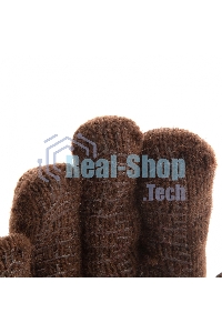 Перчатки трикотажные Сибртех двойные, верблюжья и овечья шерсть, ПВХ покрытие