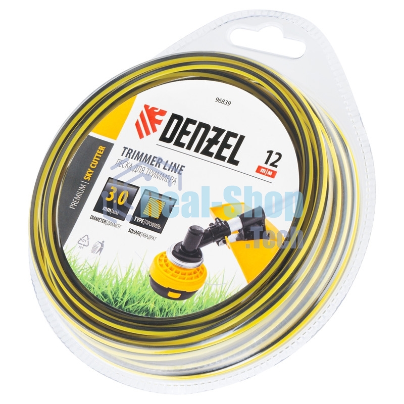Леска для триммера Denzel двухкомпонентная квадратная, 3,0 мм х 12 м, блистер SkyCutter
