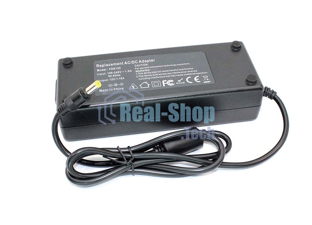 Блок питания для монитора и телевизора LCD 12V 10A 5.5 x 2.1mm OEM