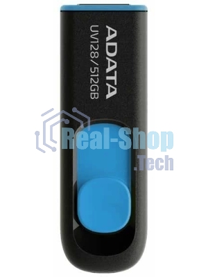 Флешка USB ADATA UV128 (AUV128-512G-RBE), 512Gb, USB 3.2 Gen1, R/W 100/30, черный/синий