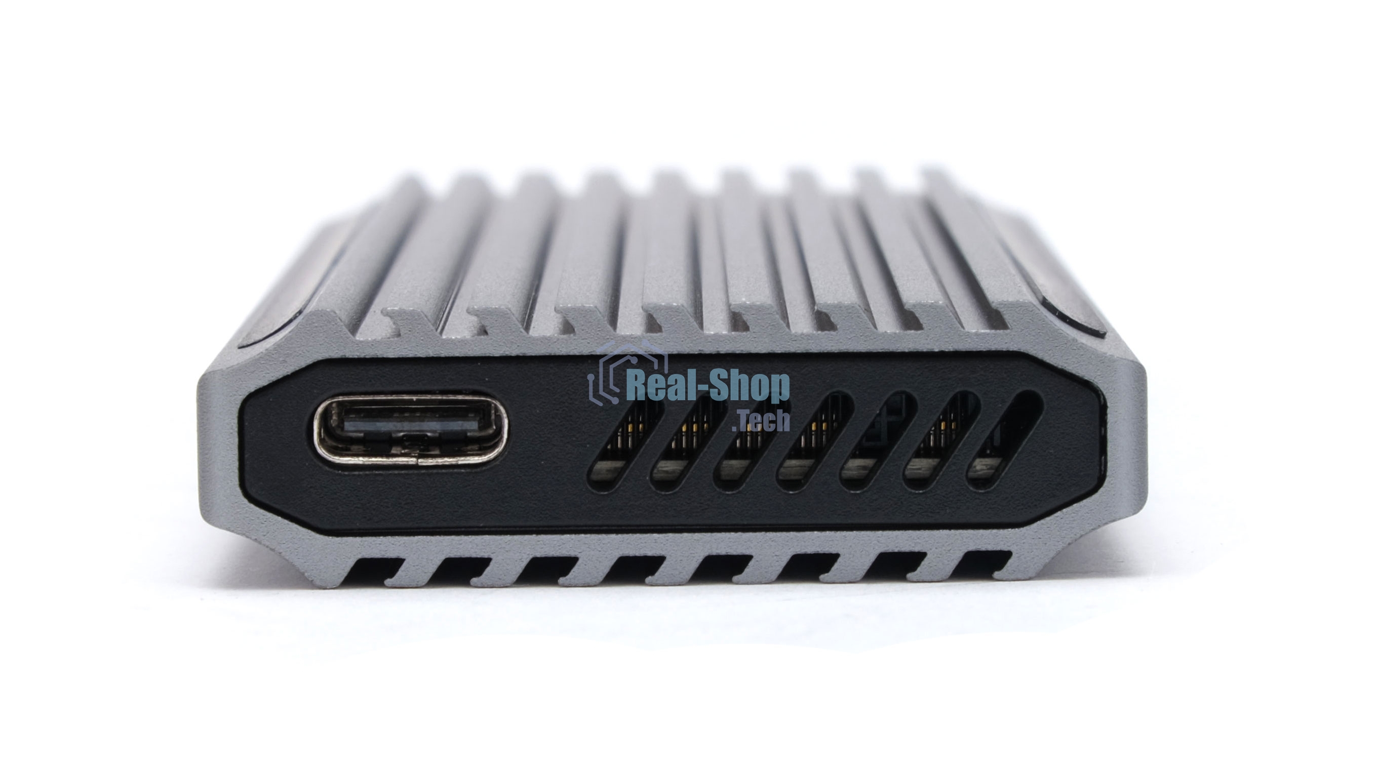 Внешний корпус Gembird EEM2-SATA-3 USB 3.1 для M2 SATA порт Type-С, RGb подсветка, металл, серебристый