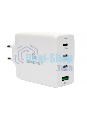 Зарядное устройство Cablexpert MP3A-PC-66 100Вт GaN, 5A, QC5.0/PD, 3xType-C, 1xUSB, белый, коробка