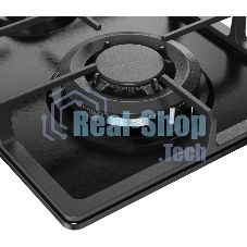 Газовая варочная панель Monsher MSG 33 Noir, газ, High-Tech, 29 см, автоматический электроподжиг, газ-контроль, форсунки под сжиженый газ, SABAF конфорки, чугунные решетки, черный