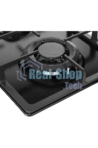 Газовая варочная панель MONSHER MSG 33 Noir, газ, High-Tech, 29 см, автоматический электроподжиг, газ-контроль, форсунки под сжиженый газ, SABAF конфорки, чугунные решетки, черный