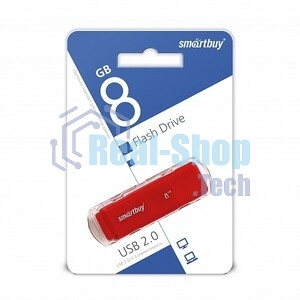 Флешка USB Smartbuy DOCK RED (SB8GBDK-R), 8Gb, USB 2.0, R/W 15/5, красный