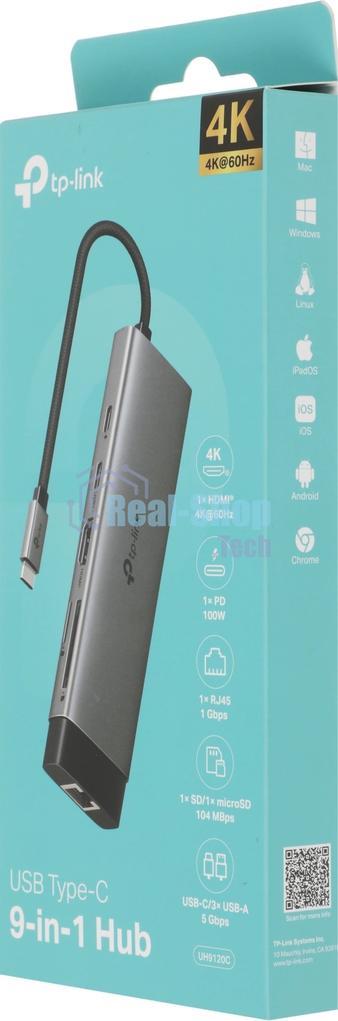 Концентратор USB Type-C 9 в 1 TP-Link UH9120C