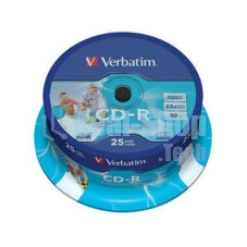 Диск CD-R Verbatim 700Mb 52x Cake Box (25шт) Printable (43439)