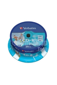 Диск CD-R Verbatim 700Mb 52x Cake Box (25шт) Printable (43439)