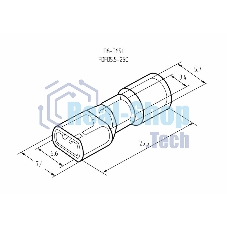 Клемма плоская Rexant полностью изолированная гнездо 6.6 мм 4-6 мм² (РППи-м 6.0-(6.3))