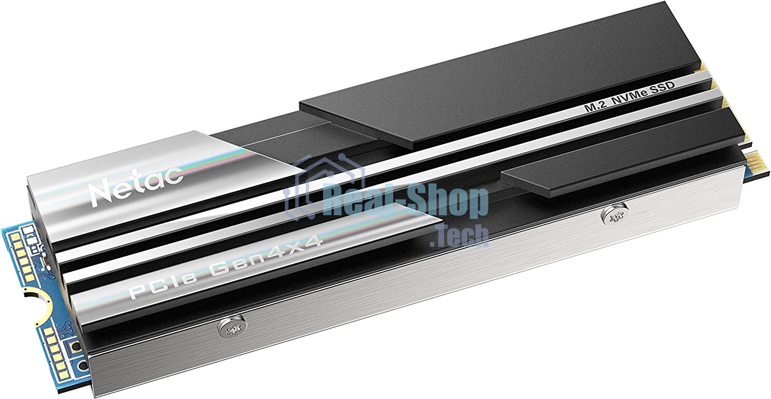 Накопитель SSD Netac NV5000, 1Tb, M.2 2280, PCIe 4.0 x4, NVMe, R/W 5000/4400, с радиатором