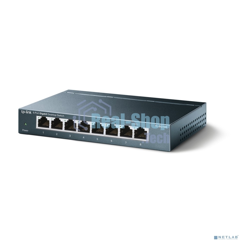 Коммутатор TP-Link SMB TL-SG108 8-port Desktop Gigabit Switch, 8 10/100/1000M RJ45 ports,metal case