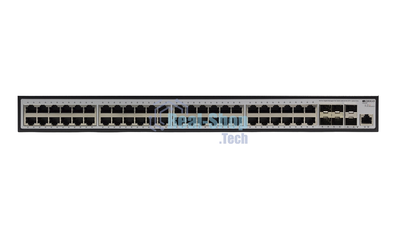 Коммутатор ORIGO Managed L3 Switch 48x1000Base-T PoE, 6x10Gbase-X SFP+, PoE Budget 370W, RJ45 Console, 19