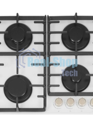 Газовая варочная панель Gorenje GT642AXW, 4 конфорки, закаленное стекло, белый