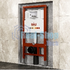 Инсталляция BAU PRO для подвесного унитаза с клавишей смыва BAU Soul, хром