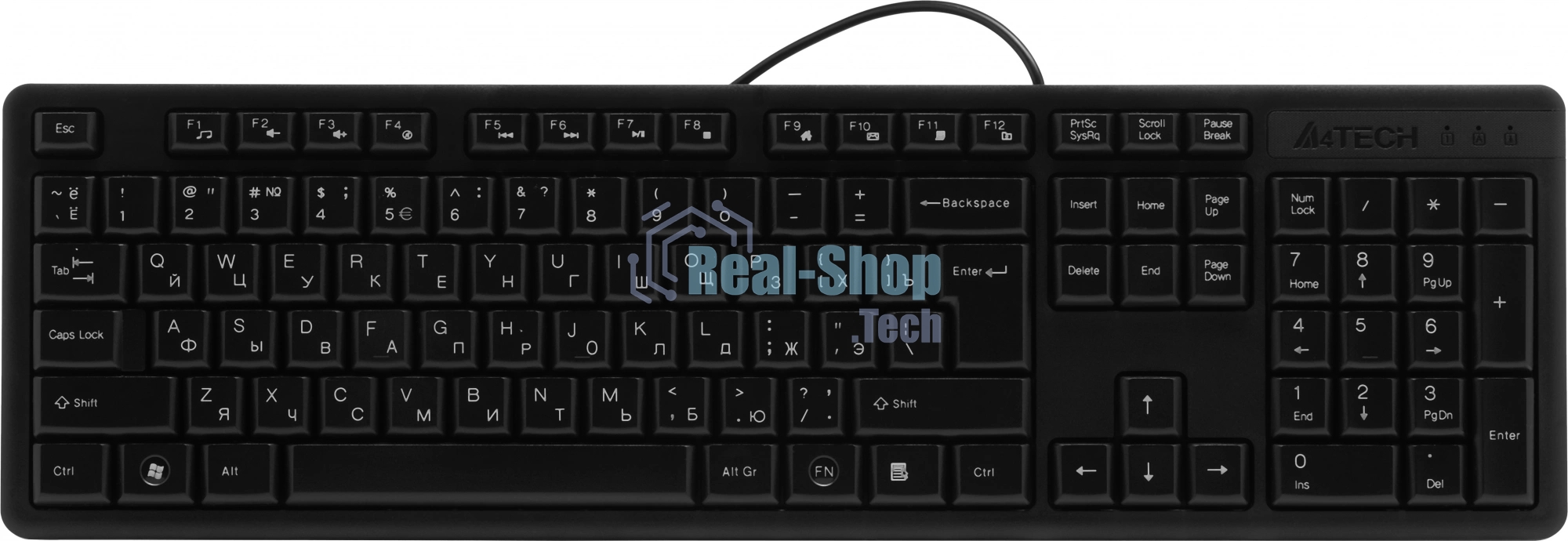 Комплект клавиатура+мышь A4Tech KR-3330 проводной, USB, 1200 DPI, чёрный