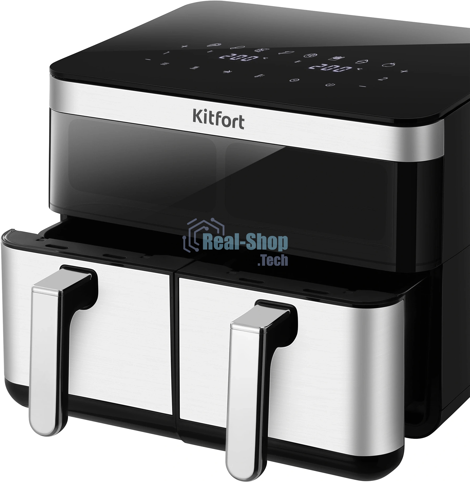 Аэрогриль Kitfort КТ-8110 черный, 2700 Вт, 8.6 л, сенсор, 8 программ