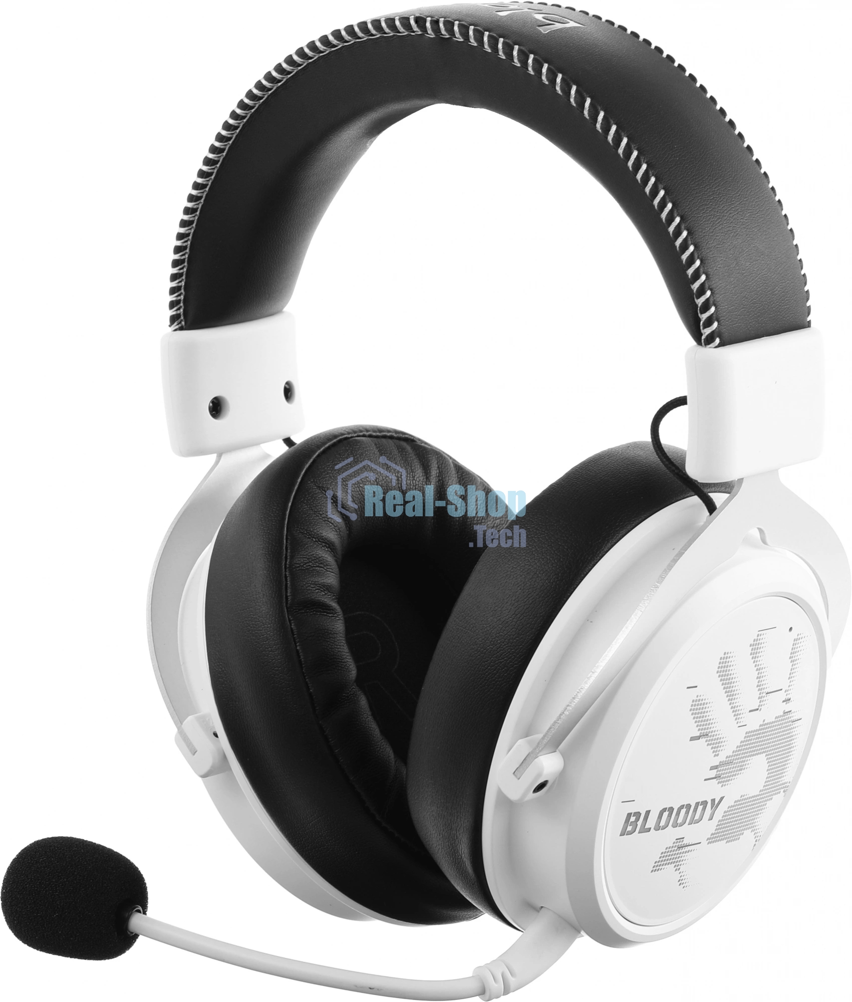 Гарнитура Bloody MR590 Sports Red белый/чёрный, беспроводная + проводная, Bluetooth, до 35 ч