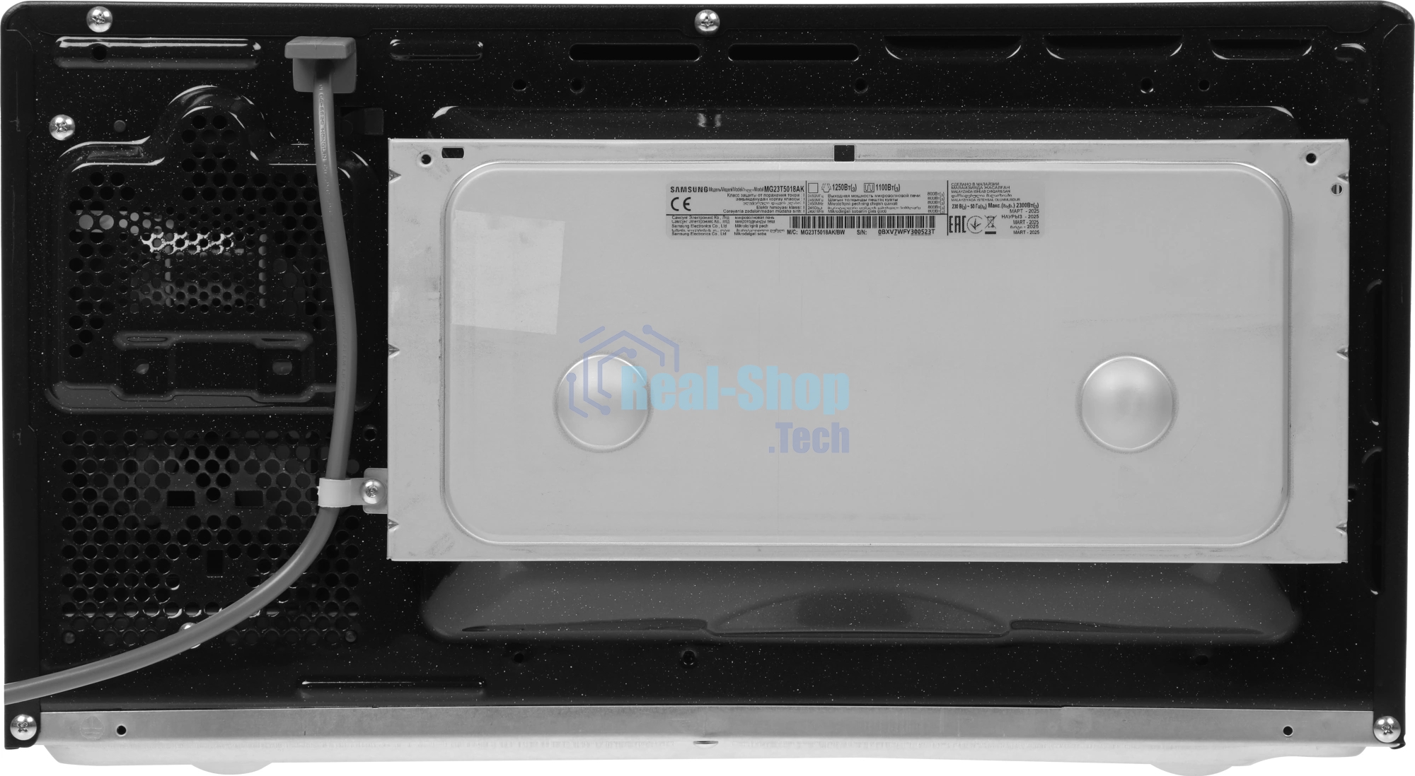 Микроволновая печь Samsung MG23T5018AK/BW черный, 23 л, 800 Вт, переключатели - сенсор