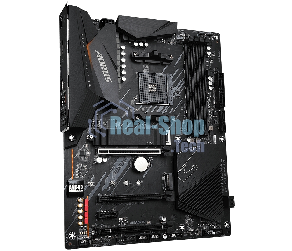 Материнская плата Gigabyte B550 AORUS ELITE V2 Soc-AM4 AMD B550 4xDDR4 ATX AC`97 8ch(7.1) 2.5Gg RAID+HDMI+DP