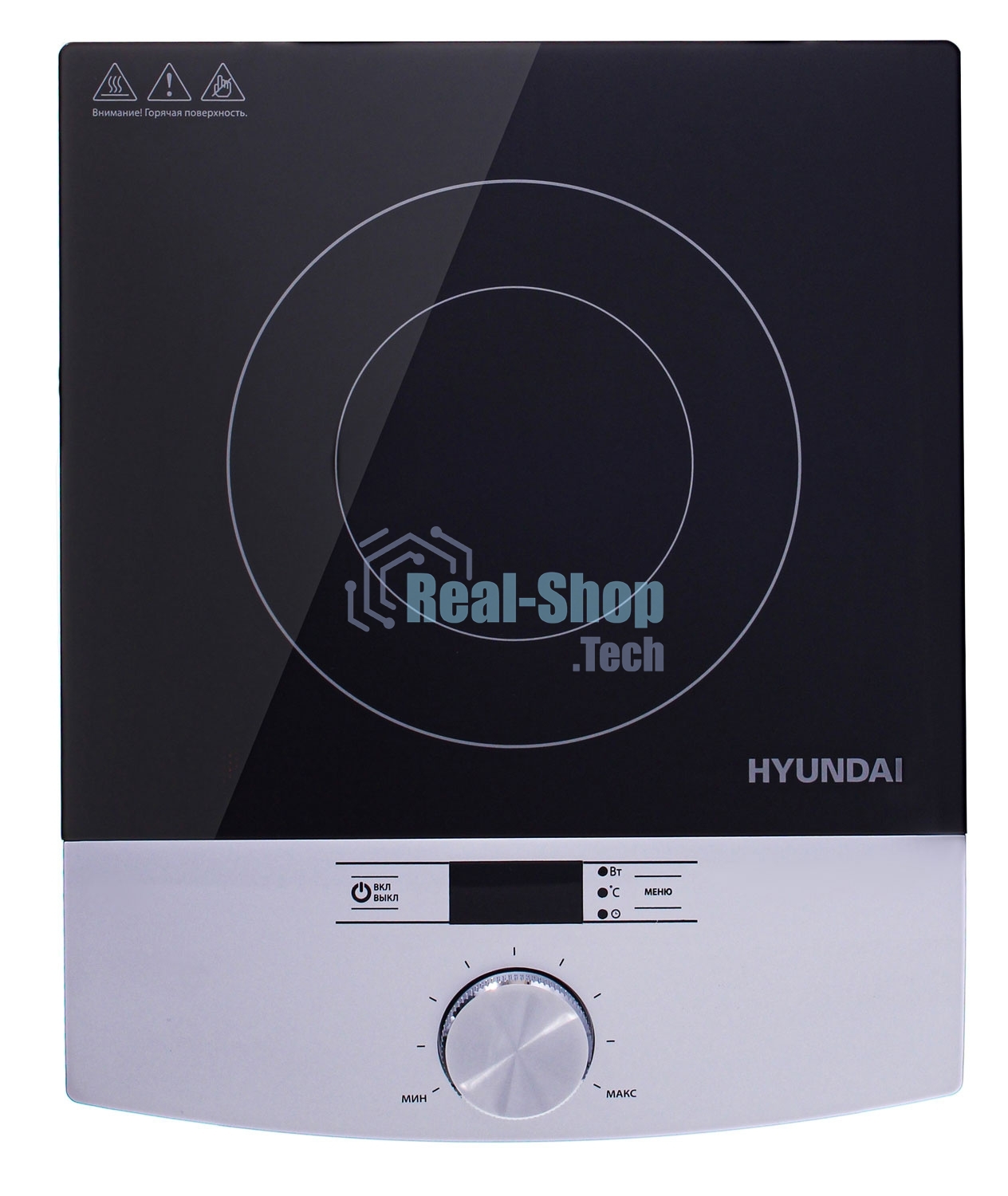 Плита настольная электрическая Hyundai HYC-0102 серебристый/черный стеклокерамика (настольная)