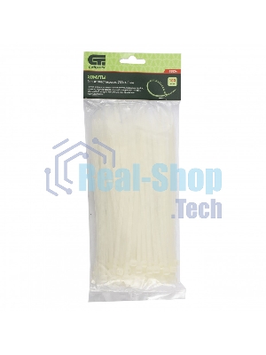 Хомуты Сибртех, 200 х 4,8 мм, пластиковые, белые, 100 шт. 45534