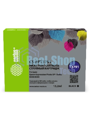 Картридж струйный Cactus CS-EPT3791 378XL черный (13.2 мл) для Epson Expression Photo XP-8500/XP-8505/XP-15000