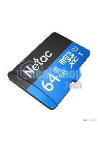 Флеш карта microSDHC 64Gb Netac P500 NT02P500STN-064G-R (с SD адаптером) 80Mb/s