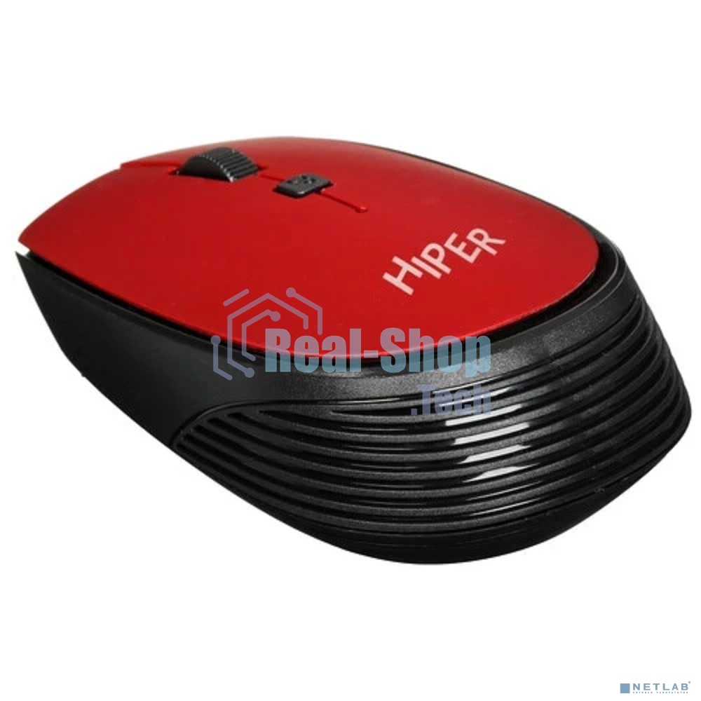 Мышь беспроводная HIPER HOMW-082 красный, 1600 dpi, радиоканал, USB, кнопки - 4