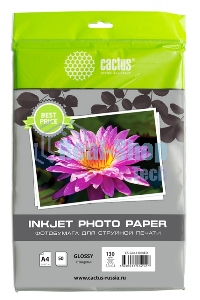 Фотобумага Cactus CS-GA413050ED A4/130г/м2/50л./белый глянцевое для струйной печати