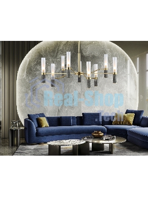 Люстра Ambrella light LH53355/9 GD/CL/WH золото/прозрачный/белый G9*9 max 40W D850*890