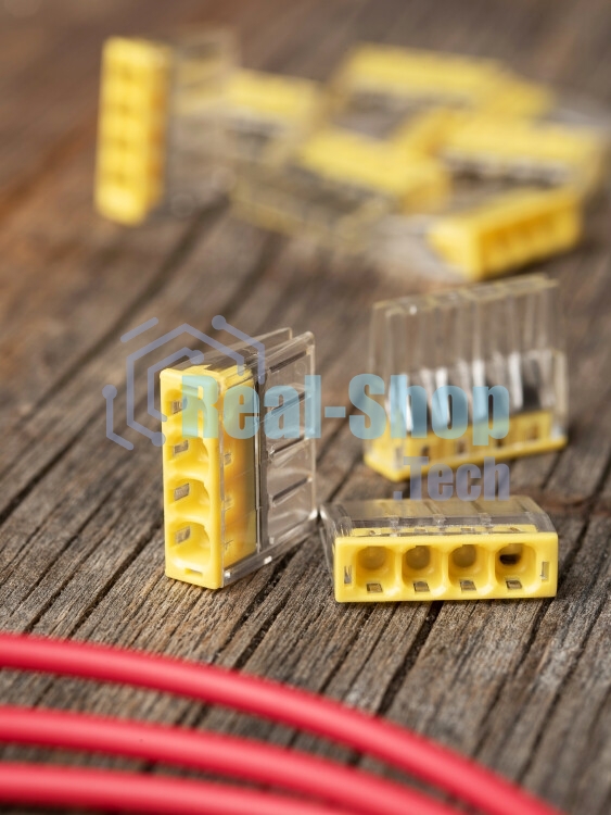 Клемма СМК 2273-244 (с пастой) 4 отверстия 0.5-2.5 кв.мм (уп. 100 шт) PROxima EKF plc-smk-2273-244