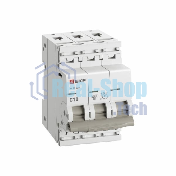 Выключатель автоматический 3п C 10А 4.5кА ВА 47-63N PROxima EKF M634310C