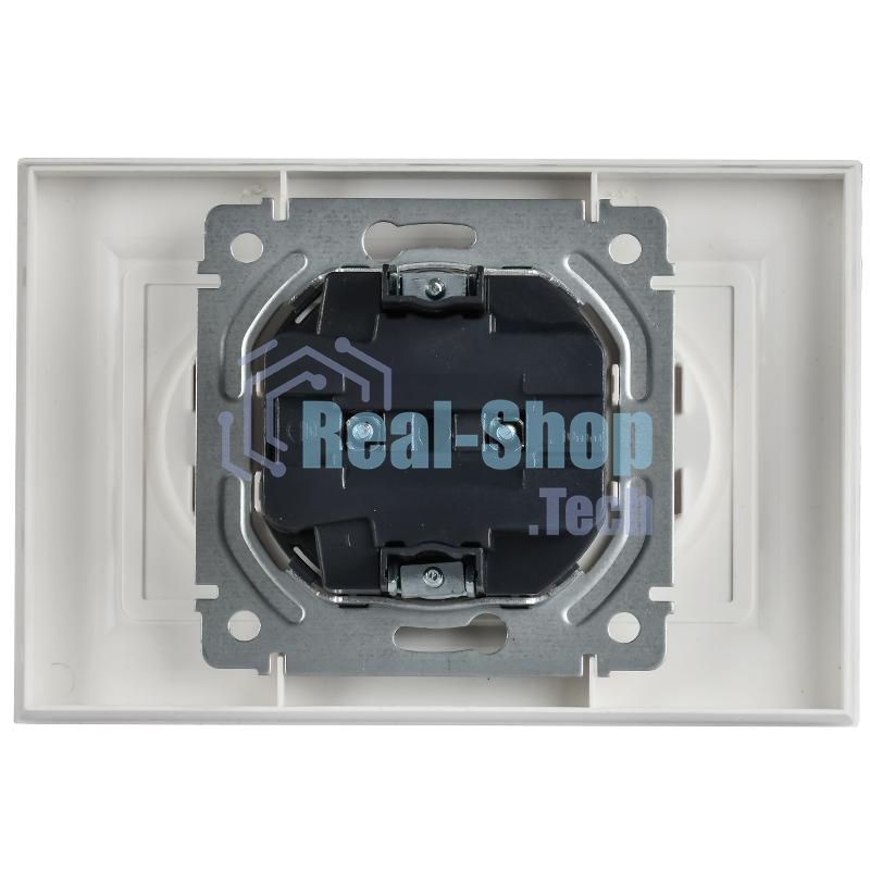 Розетка IEK BR-R20-10-K91-F 2-м СП BRITE РС12-2-БрАБ 10А в сборе без заземл. без защ. шторок арктич. бел.