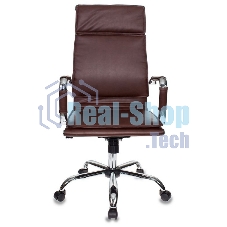Кресло руководителя Бюрократ CH-993/brown коричневый, искусственная кожа, крестовина хромированная