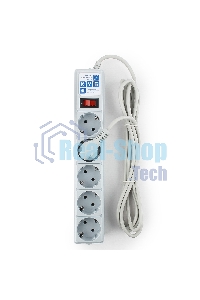 Фильтр-удлинитель Power Cube B 3,0 м 5 розеток (серый) 10А/2,2 кВт