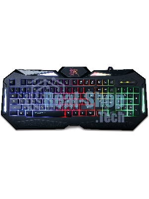 Клавиатура проводная Qumo Spirit, 104 клавиши, встроенная радужная подсветка.