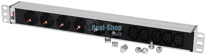 Блок распределения питания ЦМО R-10-6S-5C13-I-440-Z гор.размещ. 5xC13 6xSchuko базовые 10A без вилки